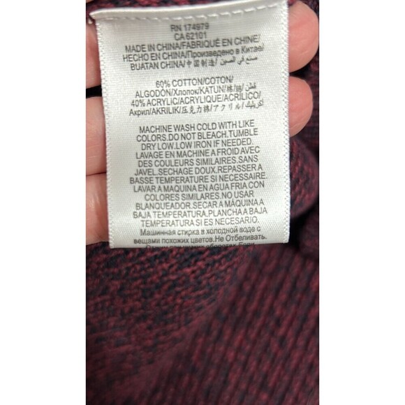 New BCBGMAXAZRIA Burgundy Ribbed Knit Oversized Sweater Academia Preppy Sz Small - Picture 9 of 9